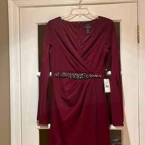 Adrianna Papell long evening gown with beaded details.